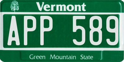 VT license plate APP589