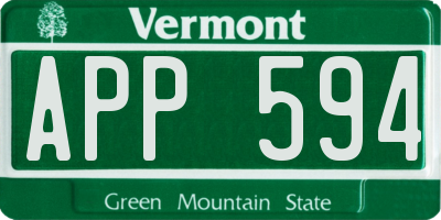 VT license plate APP594