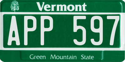 VT license plate APP597