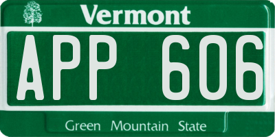 VT license plate APP606