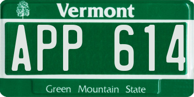 VT license plate APP614