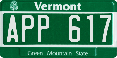 VT license plate APP617