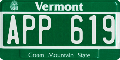 VT license plate APP619