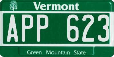 VT license plate APP623