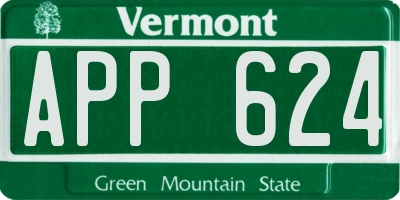 VT license plate APP624