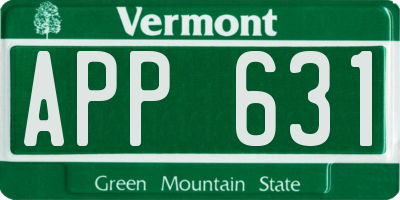 VT license plate APP631
