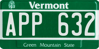VT license plate APP632