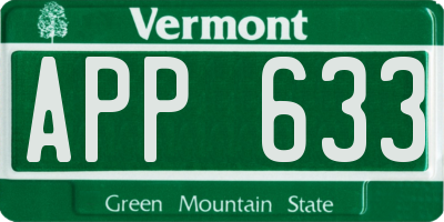 VT license plate APP633