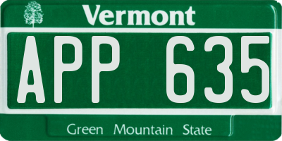 VT license plate APP635