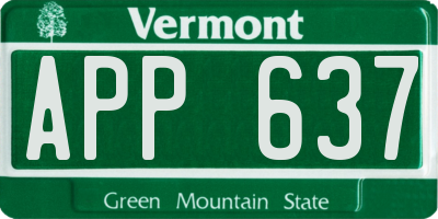 VT license plate APP637