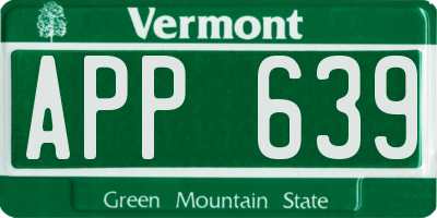 VT license plate APP639
