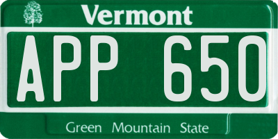 VT license plate APP650