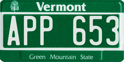 VT license plate APP653