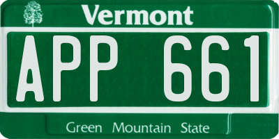 VT license plate APP661