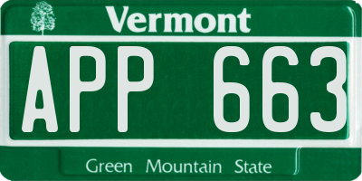 VT license plate APP663