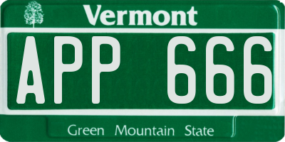 VT license plate APP666