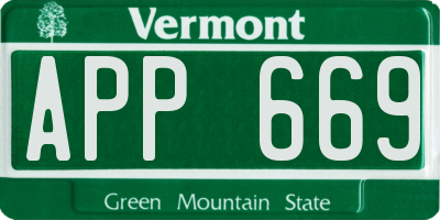 VT license plate APP669