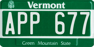 VT license plate APP677