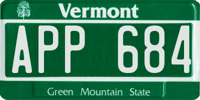 VT license plate APP684