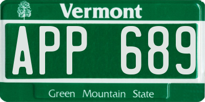 VT license plate APP689