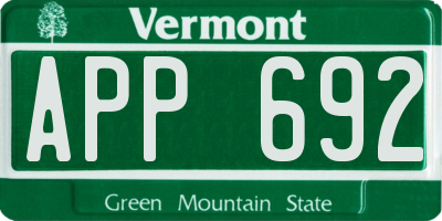VT license plate APP692