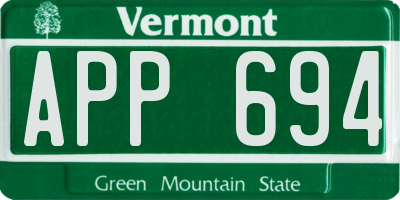 VT license plate APP694