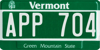 VT license plate APP704