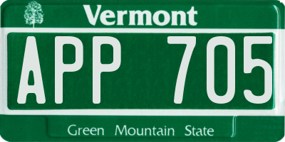 VT license plate APP705
