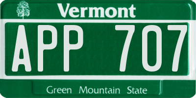 VT license plate APP707