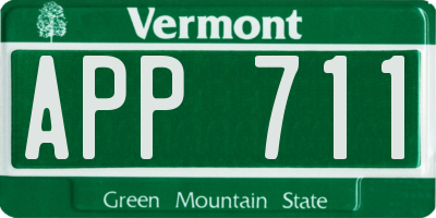 VT license plate APP711