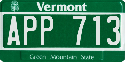 VT license plate APP713