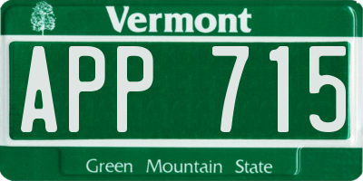 VT license plate APP715