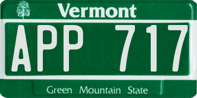 VT license plate APP717