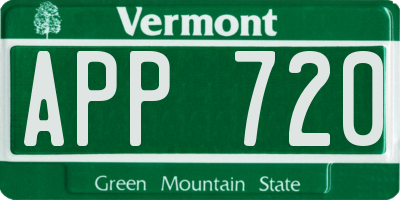 VT license plate APP720