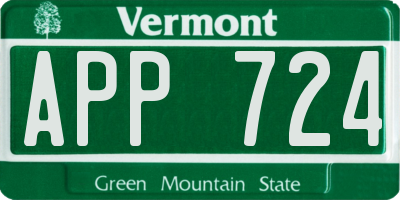 VT license plate APP724