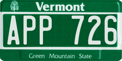 VT license plate APP726
