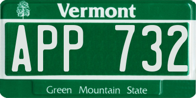 VT license plate APP732
