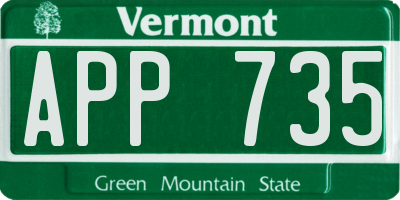 VT license plate APP735