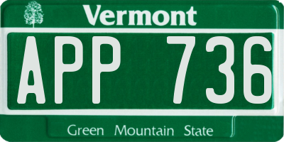 VT license plate APP736