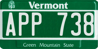 VT license plate APP738