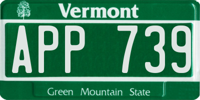 VT license plate APP739
