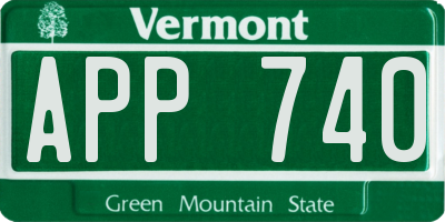 VT license plate APP740