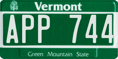 VT license plate APP744