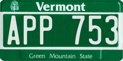 VT license plate APP753