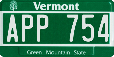 VT license plate APP754