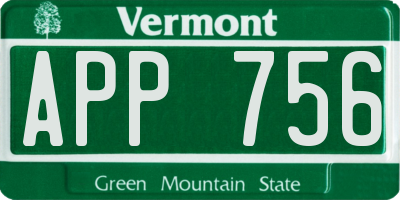 VT license plate APP756