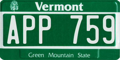 VT license plate APP759