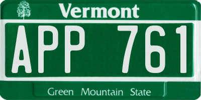 VT license plate APP761