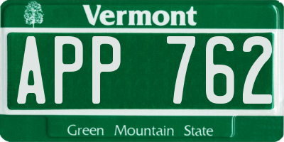VT license plate APP762
