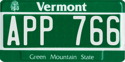 VT license plate APP766